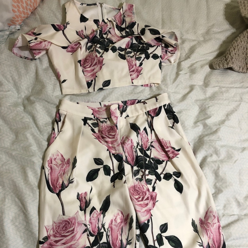 2 piece floral pant set